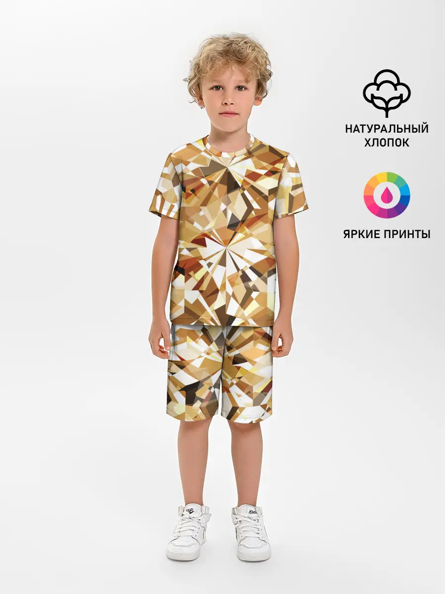 Детская пижама с шортами / Желтые бриллианты