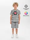 Детская пижама с шортами / Сердце в полоску