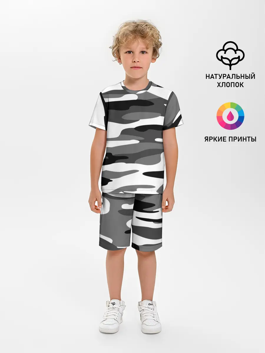 Детская пижама с шортами / Камуфляж Sabaton без лого
