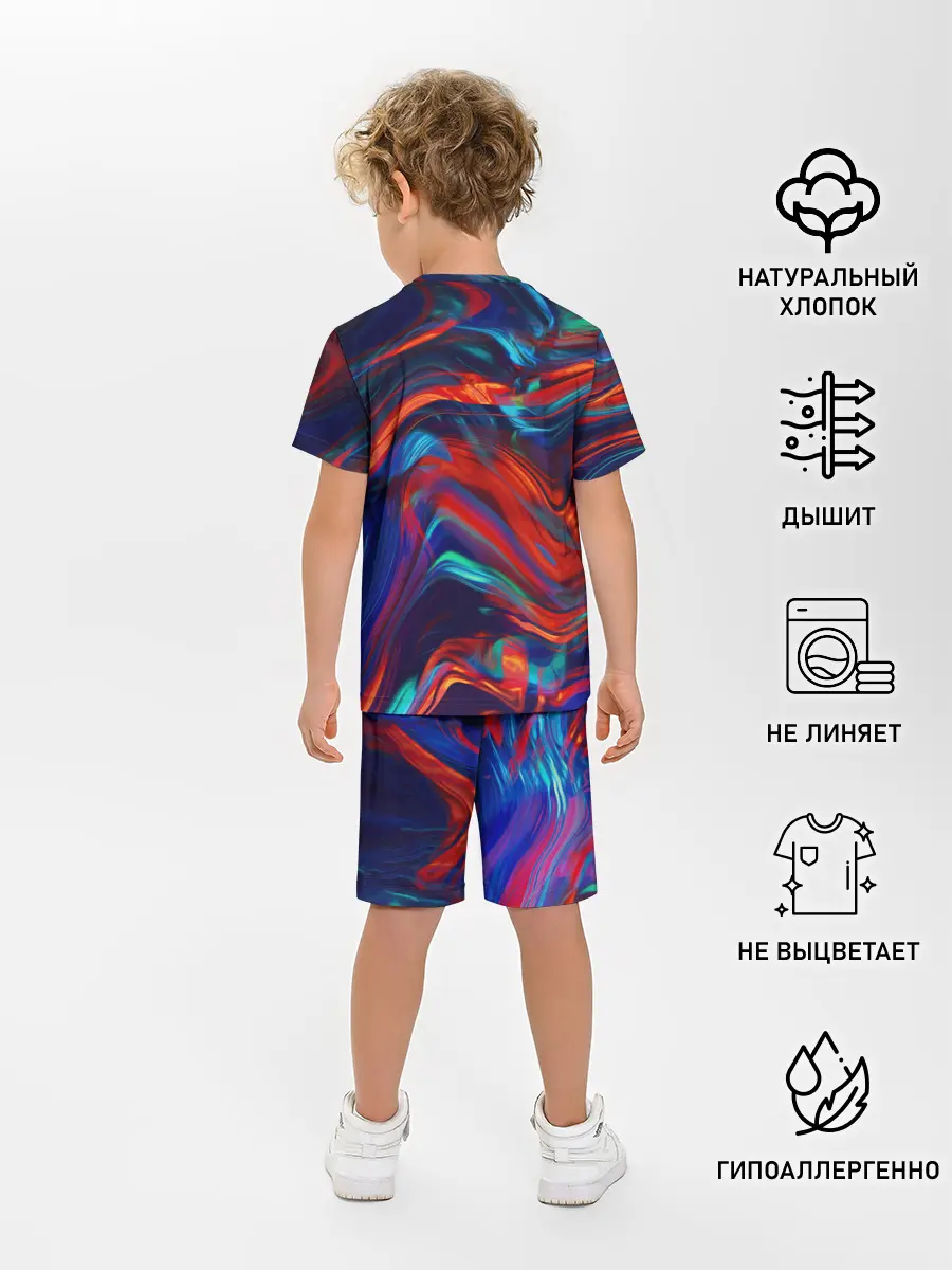 Детская пижама с шортами / Абстракция краски