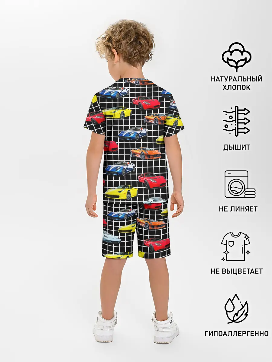 Детская пижама с шортами / Гоночные тачки