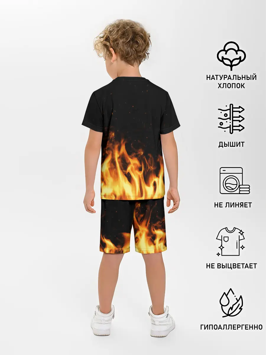 Детская пижама с шортами / Огонь