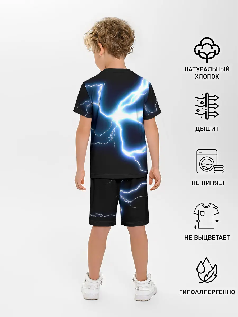 Детская пижама с шортами / Чёрный клевер удар молнии