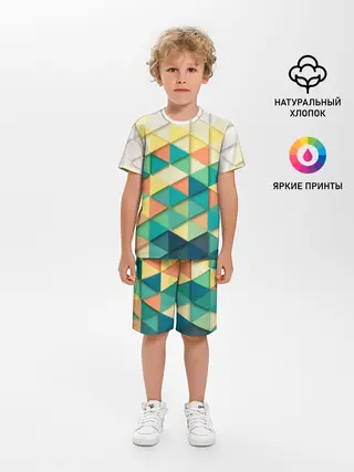 Детская пижама с шортами / Ромбики