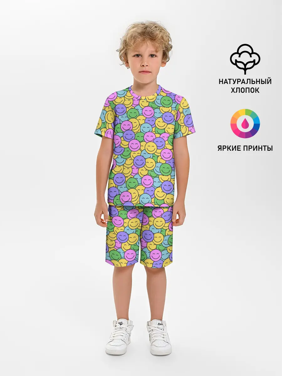 Детская пижама с шортами / Смайлики