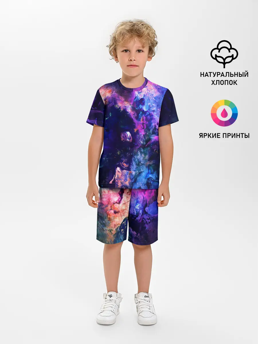 Детская пижама с шортами / НЕОНОВЫЕ КОСМОС / NEON SPACE