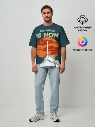 Мужская футболка оверсайз / THE FUTURE IS NOW