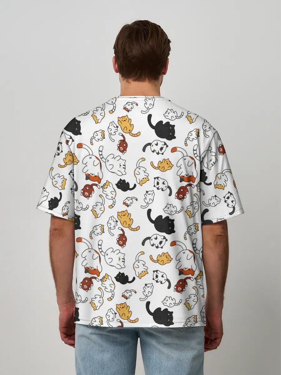 Мужская футболка оверсайз / Котэ | Котята