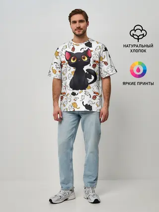 Мужская футболка оверсайз / Котэ | Котята