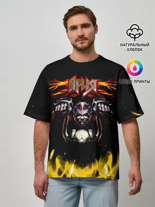 Мужская футболка оверсайз / Ария - Герой асфальта