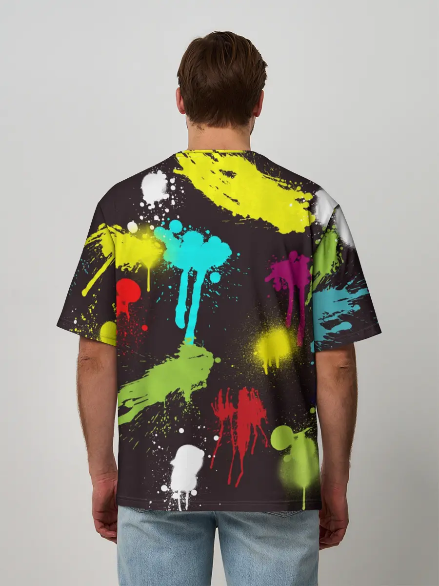 Мужская футболка оверсайз / Красочные кубы