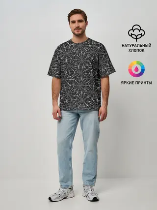 Мужская футболка оверсайз / Паутина