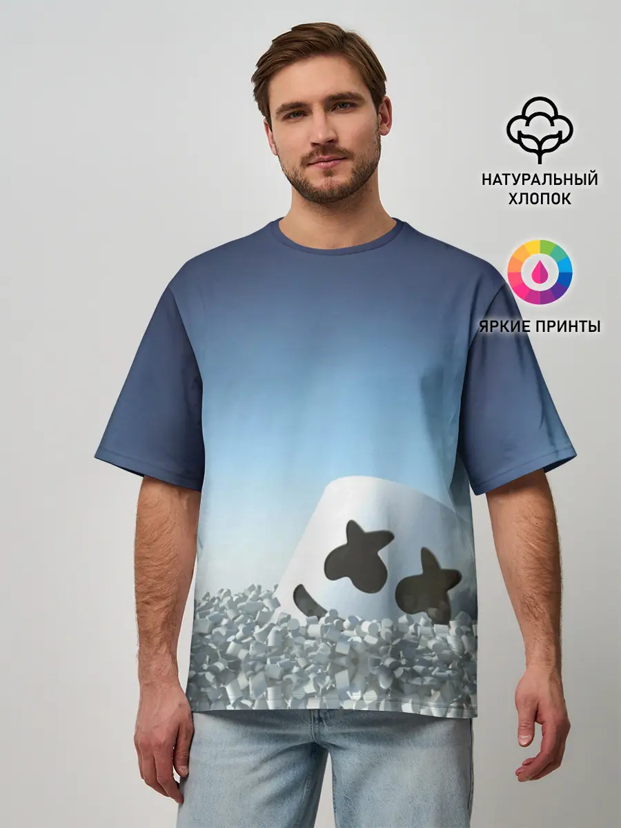 Мужская футболка оверсайз / Marshmello