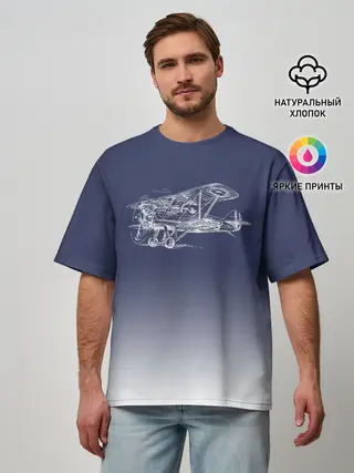 Мужская футболка оверсайз / Биплан