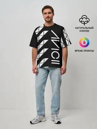 Мужская футболка оверсайз / AVICII ГЕОМЕТРИЯ