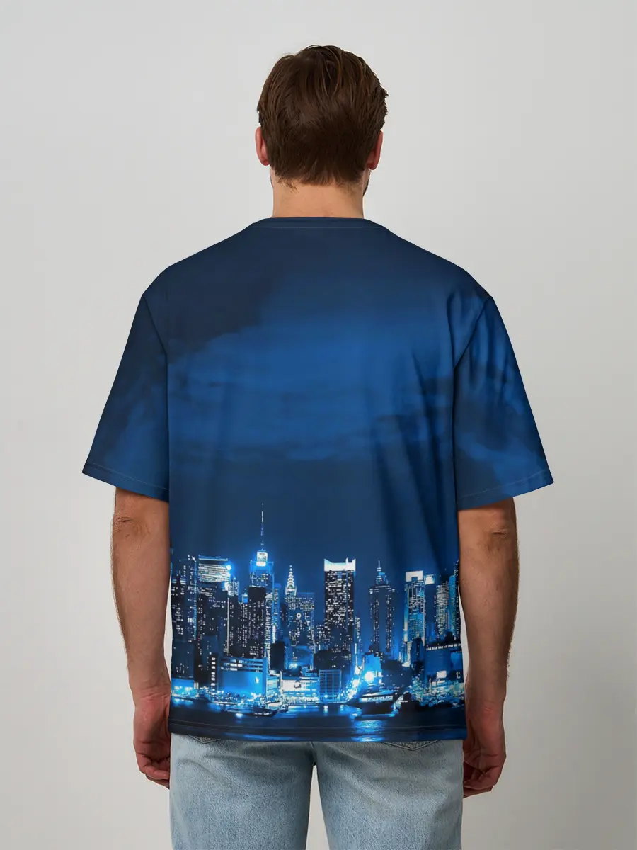 Мужская футболка оверсайз / Группа Hollywood Undead ночной город