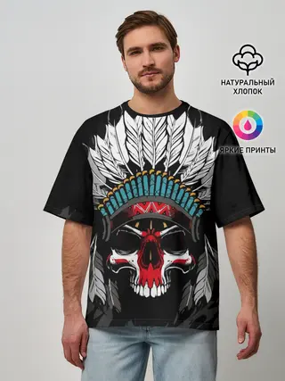 Мужская футболка оверсайз / Череп
