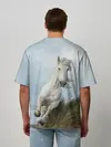 Мужская футболка оверсайз / Лошадь
