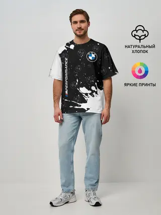 Мужская футболка оверсайз / BMW / БМВ