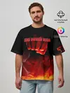 Мужская футболка оверсайз / Кулак One Punch-Man в огне