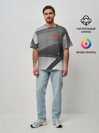 Мужская футболка оверсайз / KIA metalic motors