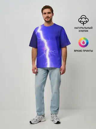 Мужская футболка оверсайз / NEON ELECTRIX