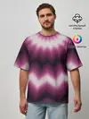 Мужская футболка оверсайз / Черно-пурпурный калейдоскоп