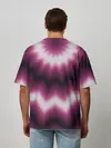 Мужская футболка оверсайз / Черно-пурпурный калейдоскоп
