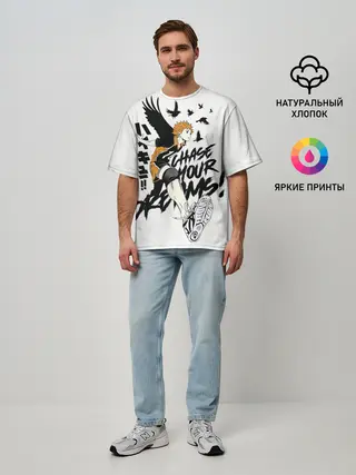 Мужская футболка оверсайз / HAIKYUU Chase Your Dreams