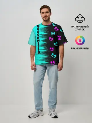 Мужская футболка оверсайз / Marshmello