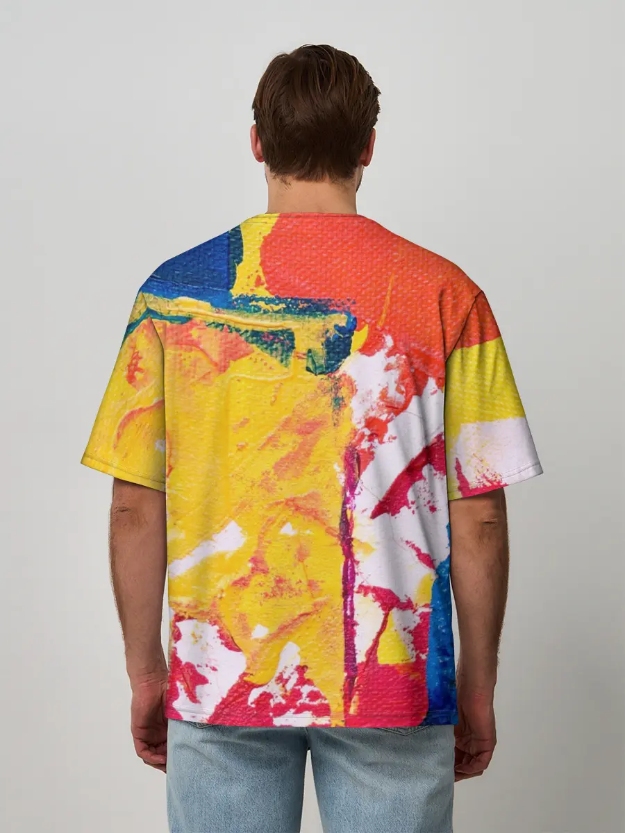 Мужская футболка оверсайз / Красочное счастье