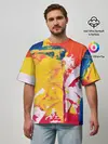 Мужская футболка оверсайз / Красочное счастье