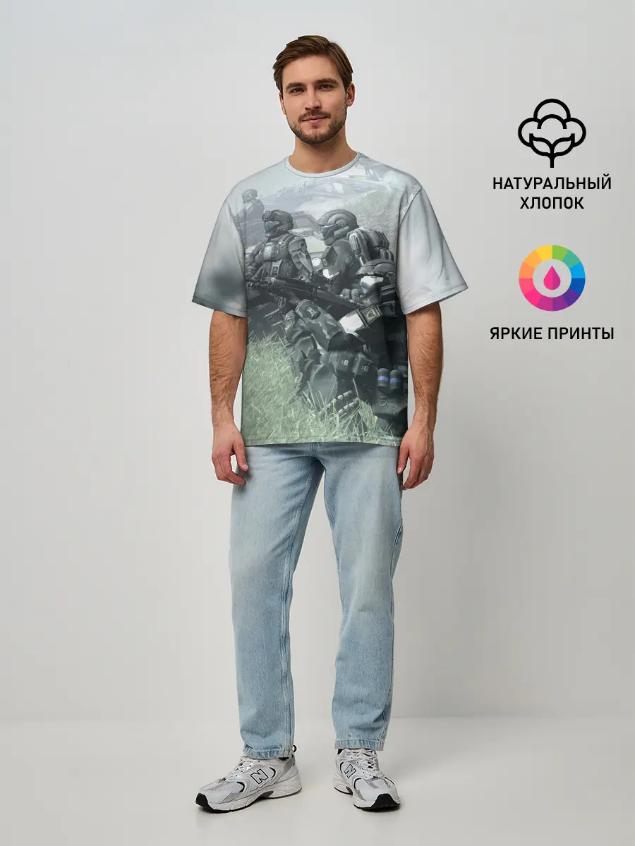 Мужская футболка оверсайз / Halo 2