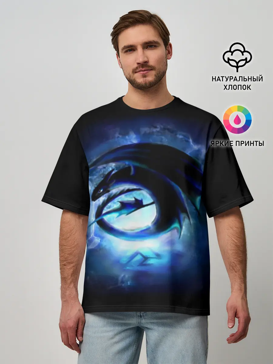 Мужская футболка оверсайз / Night Fury
