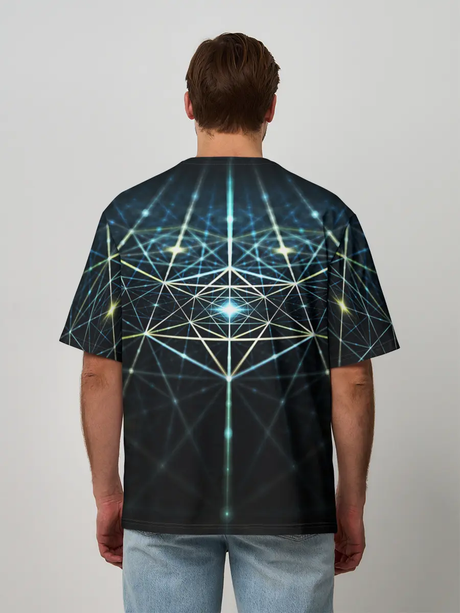 Мужская футболка оверсайз / CYBERWORLD ABSTRACT