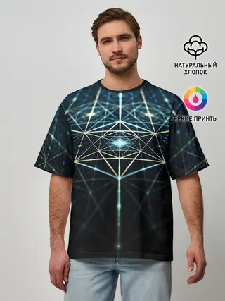 Мужская футболка оверсайз / CYBERWORLD ABSTRACT