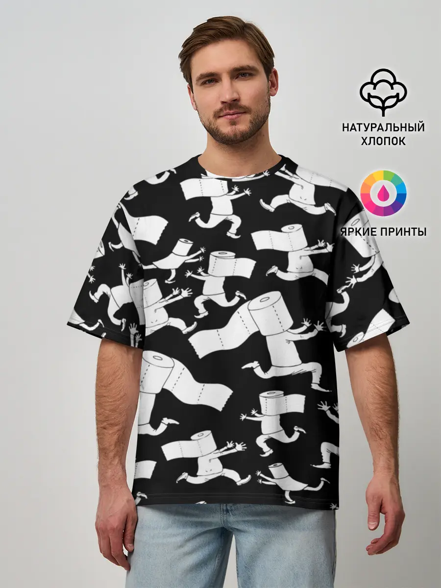 Мужская футболка оверсайз / Коронавирус