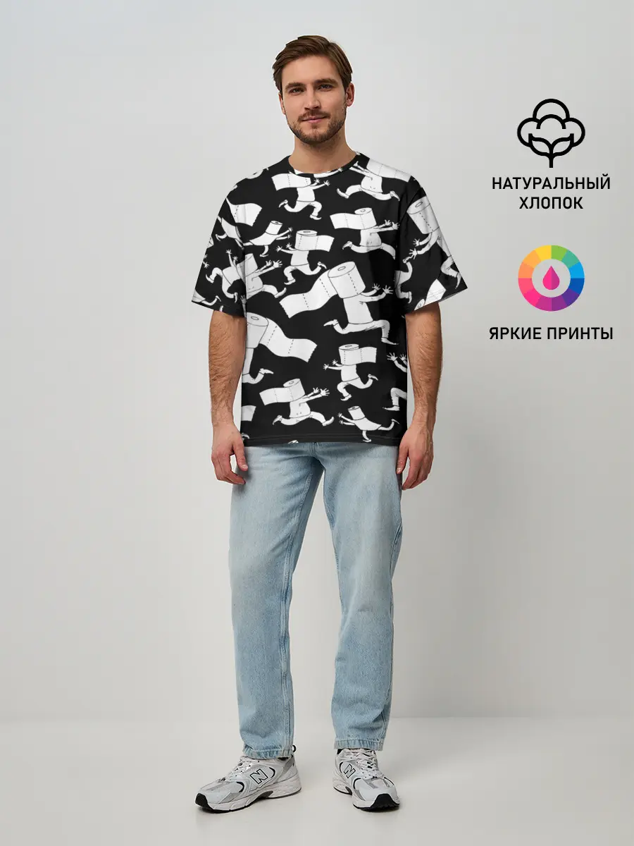 Мужская футболка оверсайз / Коронавирус