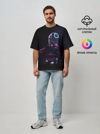 Мужская футболка оверсайз / Круг с оружием