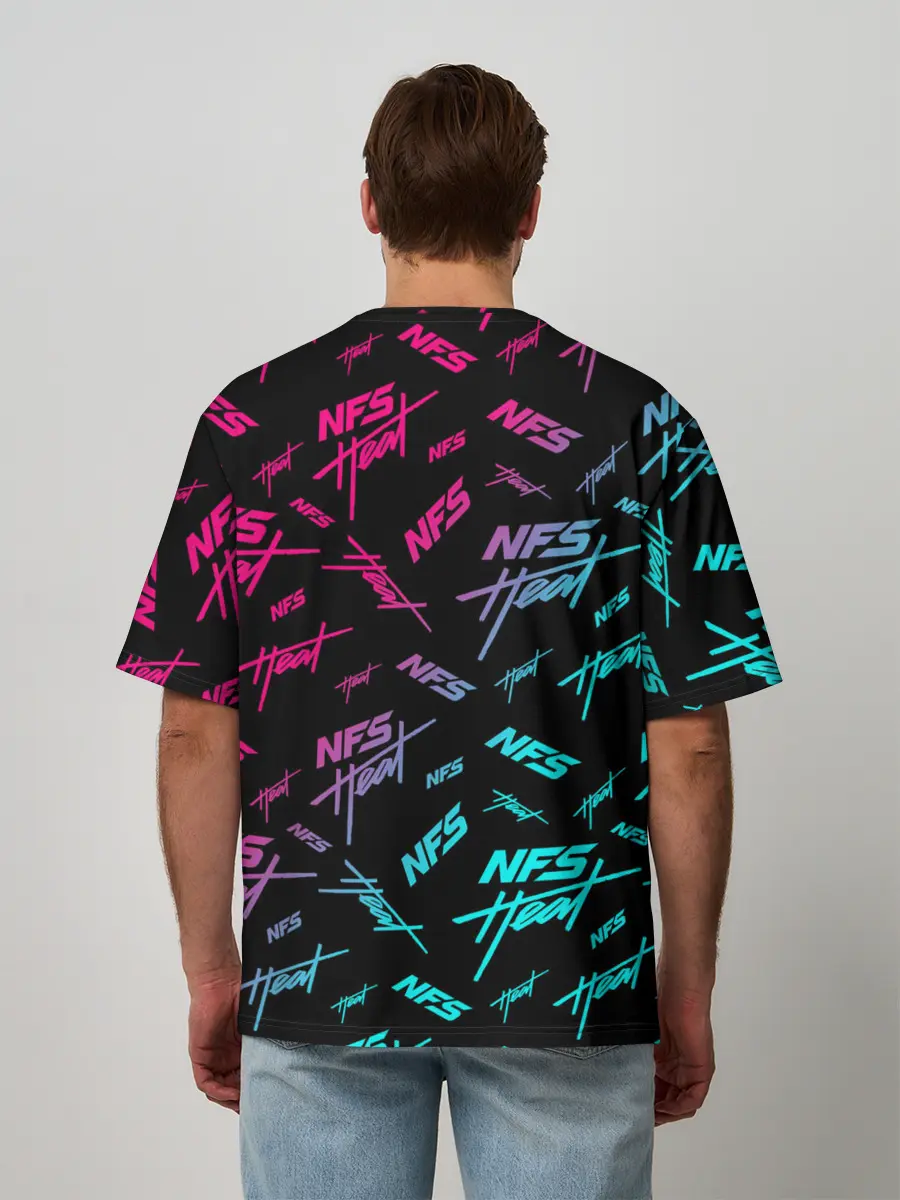 Мужская футболка оверсайз / NFS: Heat