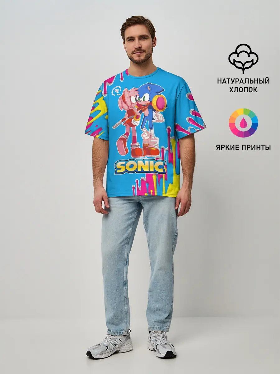 Мужская футболка оверсайз / Sonic
