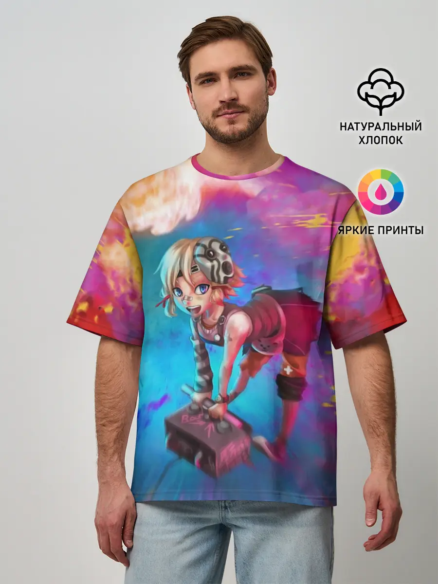 Мужская футболка оверсайз / Tiny Tina and the bomb