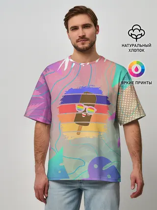 Мужская футболка оверсайз / Эскимо в Тропиках