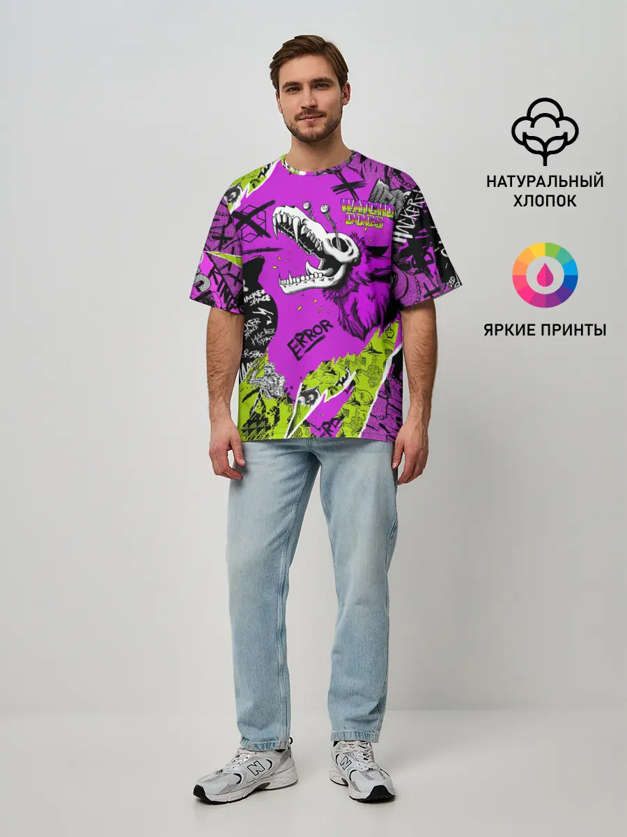 Мужская футболка оверсайз / Watch Dogs: Legion