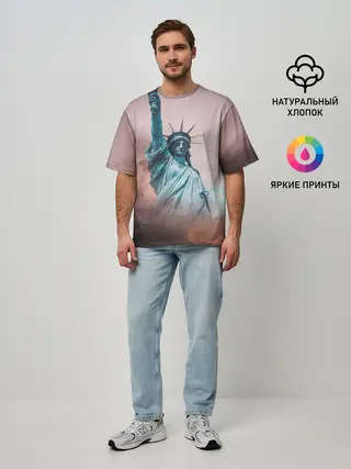 Мужская футболка оверсайз / Статуя свободы