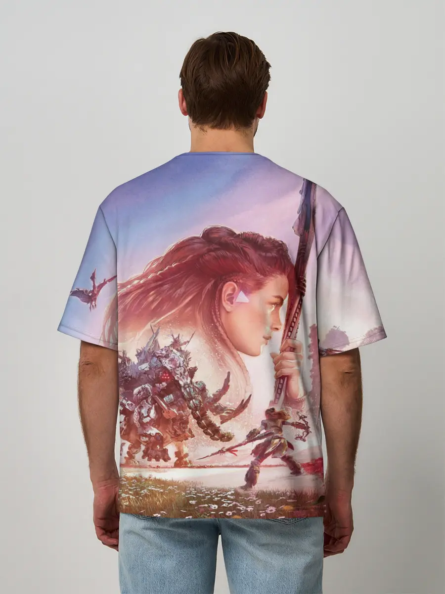 Мужская футболка оверсайз / Элой Horizon Forbidden West DE