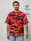 Мужская футболка оверсайз / CAMOUFLAGE RED