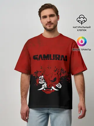 Мужская футболка оверсайз / Cyberpunk 2077 | Samurai.