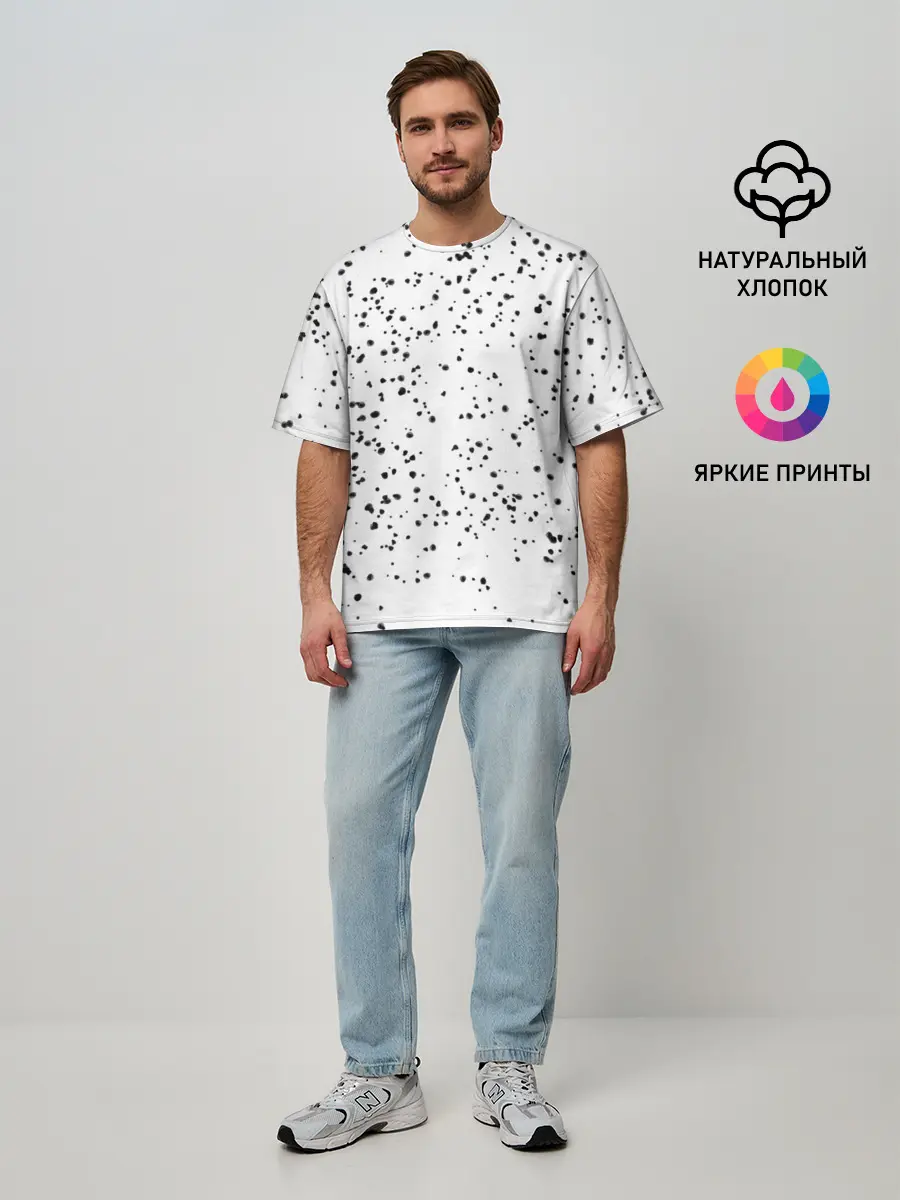 Мужская футболка оверсайз / Точки