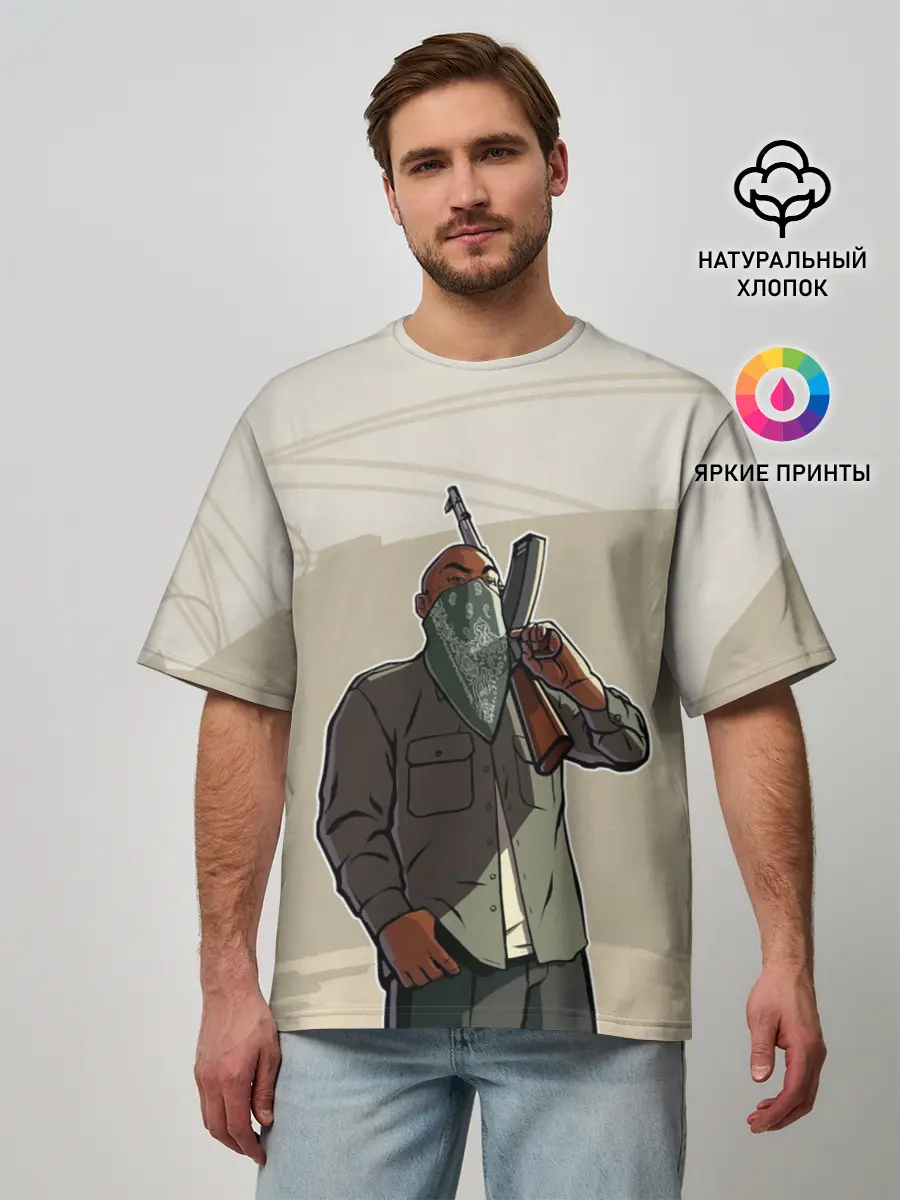 Мужская футболка оверсайз / GTA San Andreas - GSF #1